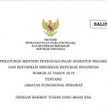 Turunan UU Keperawatan Permenpan RB No. 35 Tahun 2019 Mengenai Jabatan Fungsional Perawat