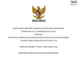 Manajemen Klinis Tata Laksana (Covid-19) Di Fasilitas Pelayanan Kesehatan dan Petunjuk Teknis Klaim Penggantian Biaya Pelayanan Pasien Corona Virus Disease 2019 (Covid-19)