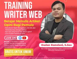 TRAINING WRITER WEB : Belajar Menulis Artikel Opini Bagi Pemula