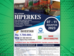 Pelatihan HIPERKES Bagi Nakes 07-11 Agustus 2023 Jakarta