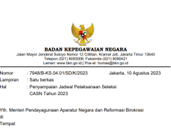 Cek Update Perubahan Jadwal Pelaksanaan Seleksi CASN (PNS & PPPK) Tahun Anggaran 2023