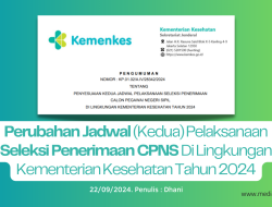 Perubahan Jadwal (Kedua) Pelaksanaan Seleksi Penerimaan CPNS Di Lingkungan Kementerian Kesehatan Tahun 2024