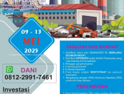 PELATIHAN HIPERKES & KESELAMATAN KERJA (Perawat, Bidan, Analisis Kesehatan, Radiografer, Apoteker, Fisioterapi & Paramedis Perusahaan) Periode : 09-13 Mei 2025