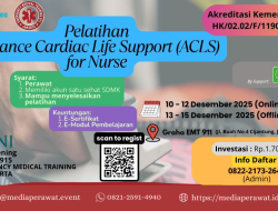 Pelatihan ACLS for Nurse (Advance Cardio Life Support) (10-15 Desember 2025) Jakarta Timur