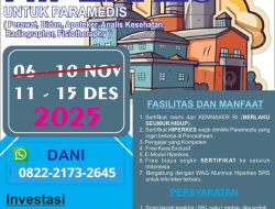 PELATIHAN HIPERKES & KESELAMATAN KERJA (Perawat, Bidan, Analisis Kesehatan, Radiografer, Apoteker, Fisioterapi & Paramedis Perusahaan) – Periode: 11-15 Desember 2025