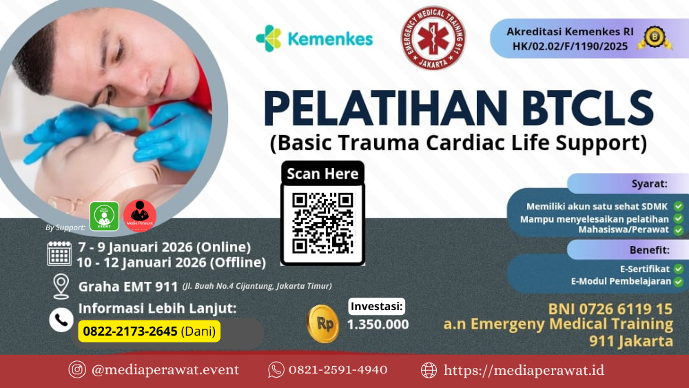 Pelatihan BTCLS (Basic Trauma Cardio Life Support) (7-12 Januari 2026) Jakarta Timur
