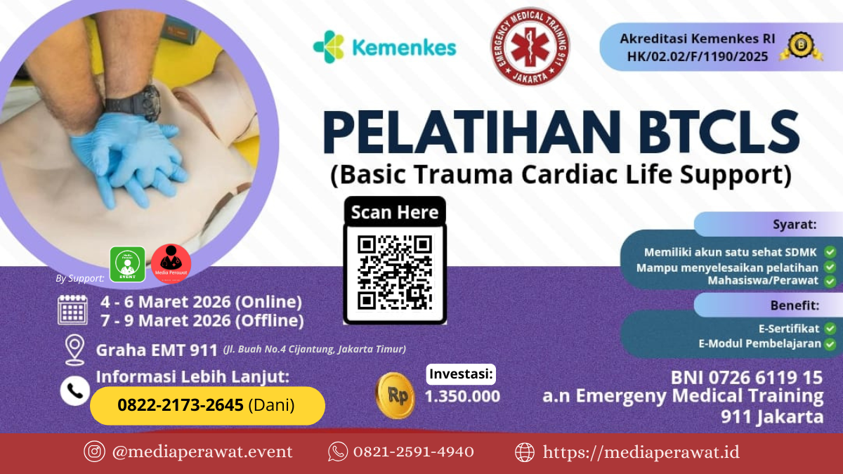Pelatihan BTCLS (Basic Trauma Cardio Life Support) (04-09 Maret 2026) Jakarta Timur