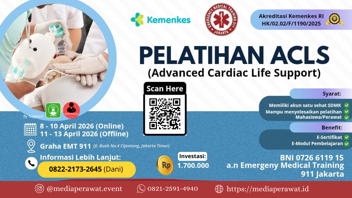 Pelatihan ACLS for Nurse (Advance Cardiac Life Support) (08-13 April 2026) Jakarta Timur