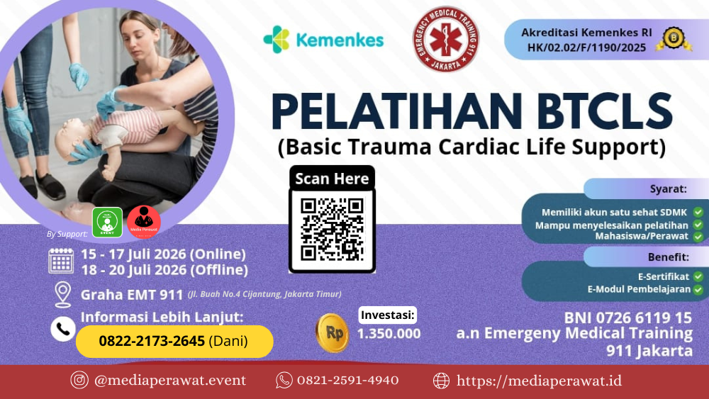 Pelatihan BTCLS (Basic Trauma Cardiac Life Support) (15-20 Juli 2026) Jakarta Timur