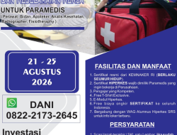 PELATIHAN HIPERKES & KESELAMATAN KERJA BAGI NAKES (Periode: 21-25 Agustus 2026)