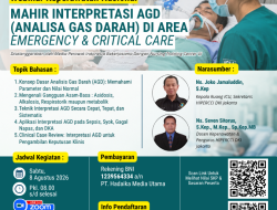 Webinar Nasional Keperawatan : “MAHIR INTERPRETASI AGD (Analisa Gas Darah) di AREA EMERGENCY & CRITICAL CARE”