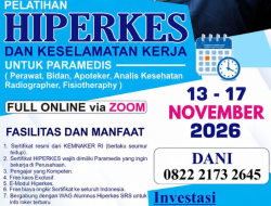 PELATIHAN HIPERKES & KESELAMATAN KERJA BAGI NAKES (Periode: 13-17 November 2026)