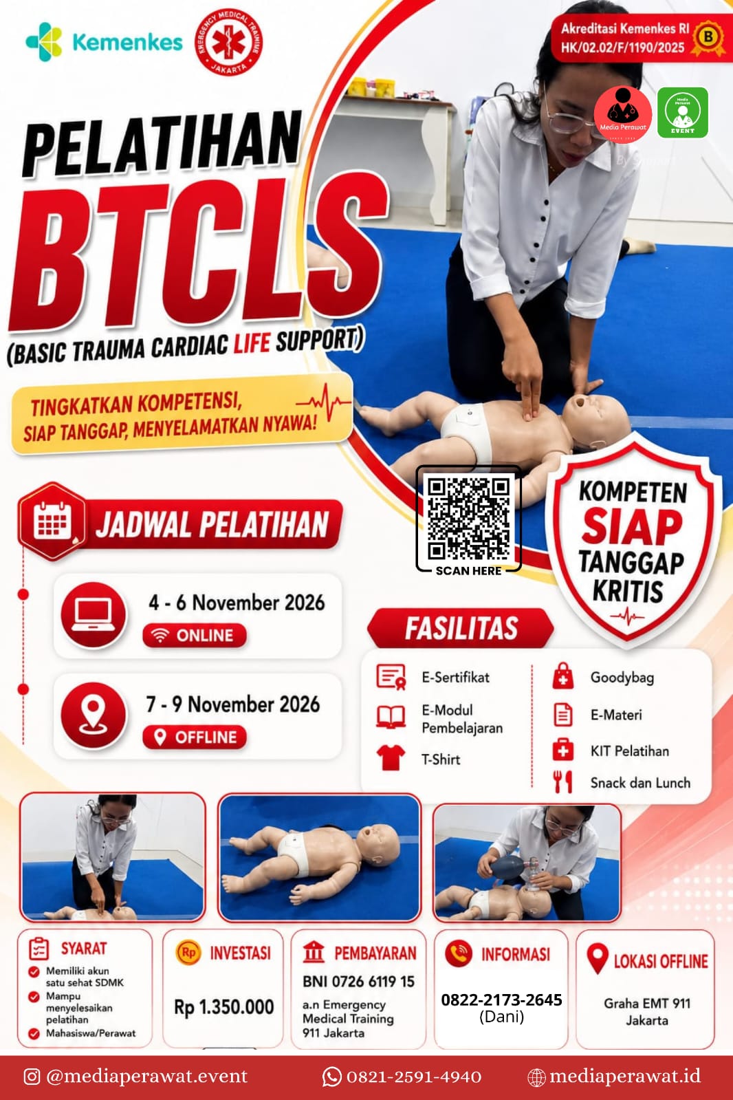 Pelatihan BTCLS (Basic Trauma Cardiac Life Support) November Batch I 2026